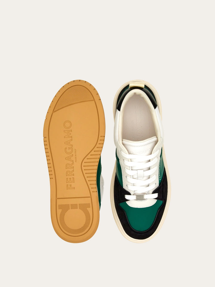 FERRAGAMO Suede patch skate sneaker