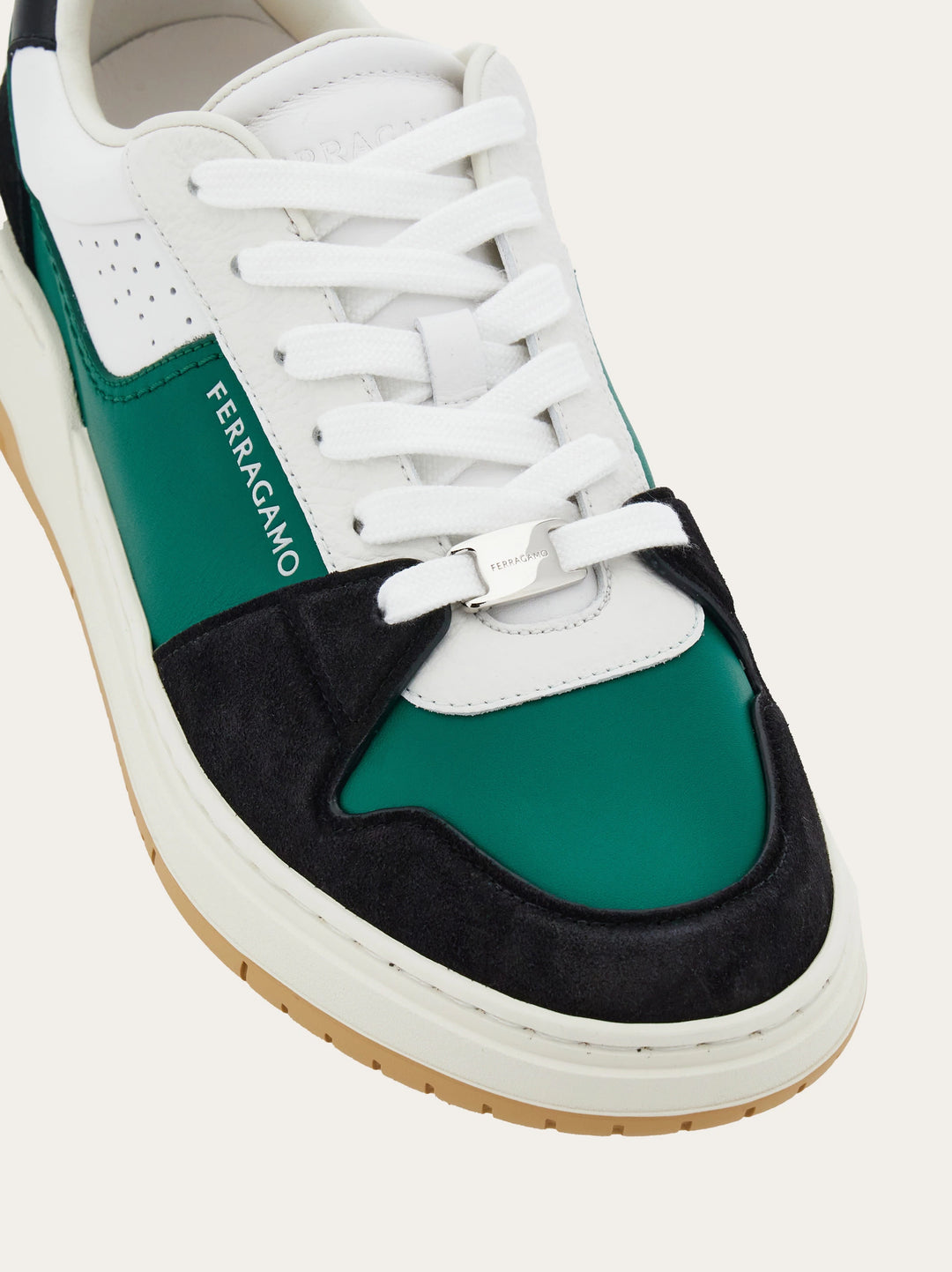 FERRAGAMO Suede patch skate sneaker