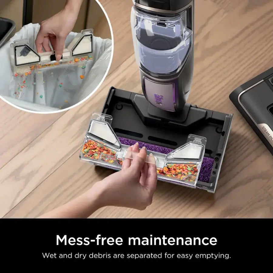 Shark - Pickup 3-in-1 Steam Mop, Pick-Up, Sanitize* - Black/Stone Metallic