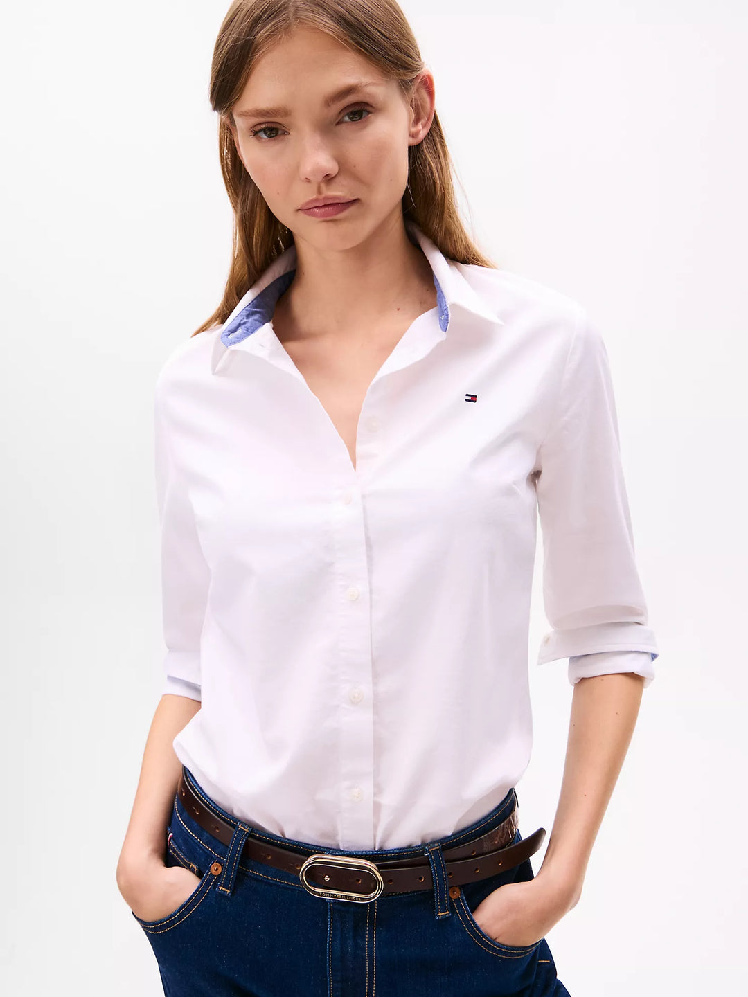 Tommy Hilfiger Regular Fit Solid Stretch Oxford Shirt