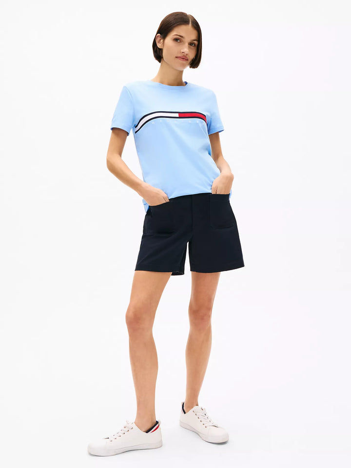 Tommy Hilfiger Embroidered Flag Stripe Logo T-Shirt