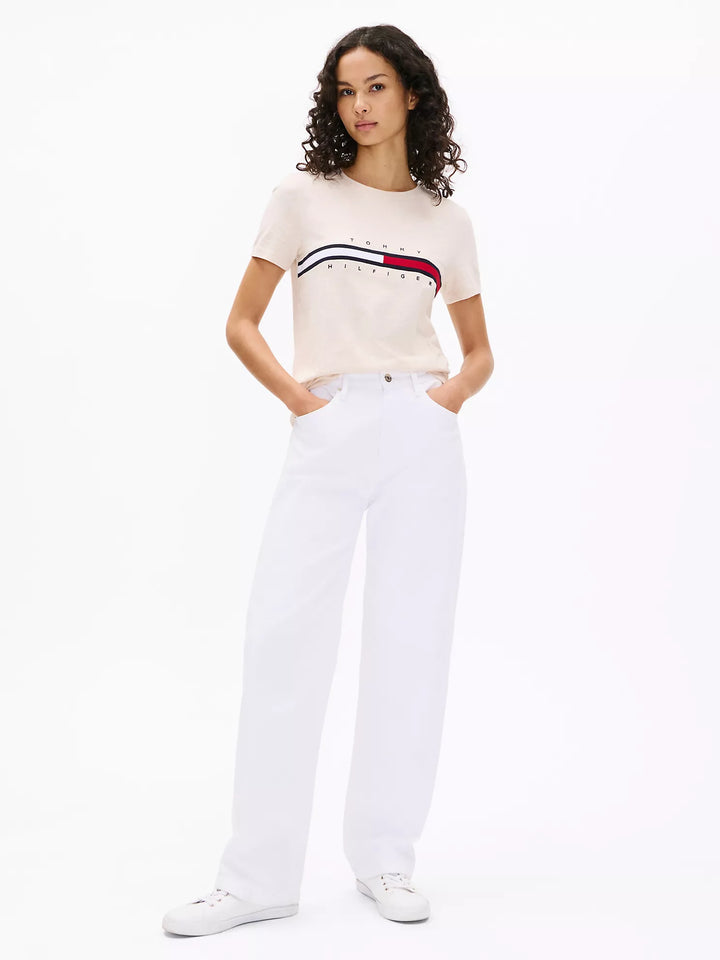 Tommy Hilfiger Embroidered Flag Stripe Logo T-Shirt