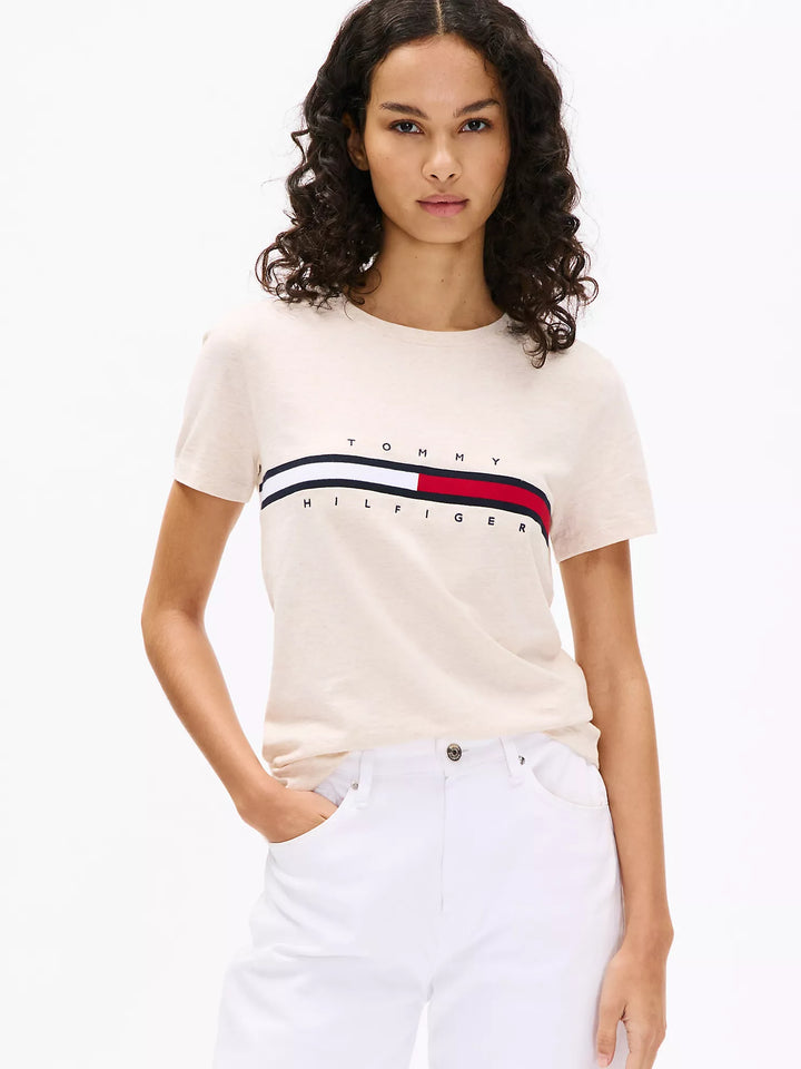 Tommy Hilfiger Embroidered Flag Stripe Logo T-Shirt