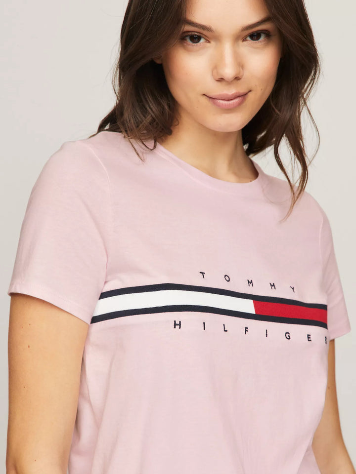 Tommy Hilfiger Embroidered Flag Stripe Logo T-Shirt
