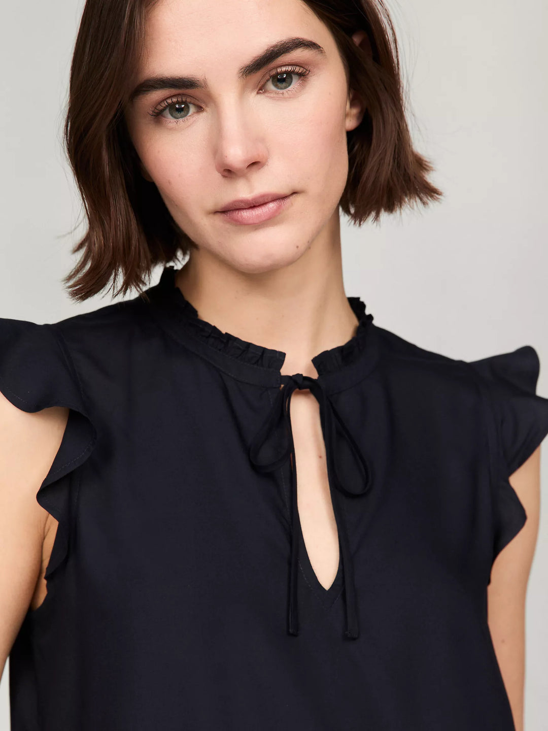 Tommy Hilfiger Solid Flutter-Sleeve Ruffle Top
