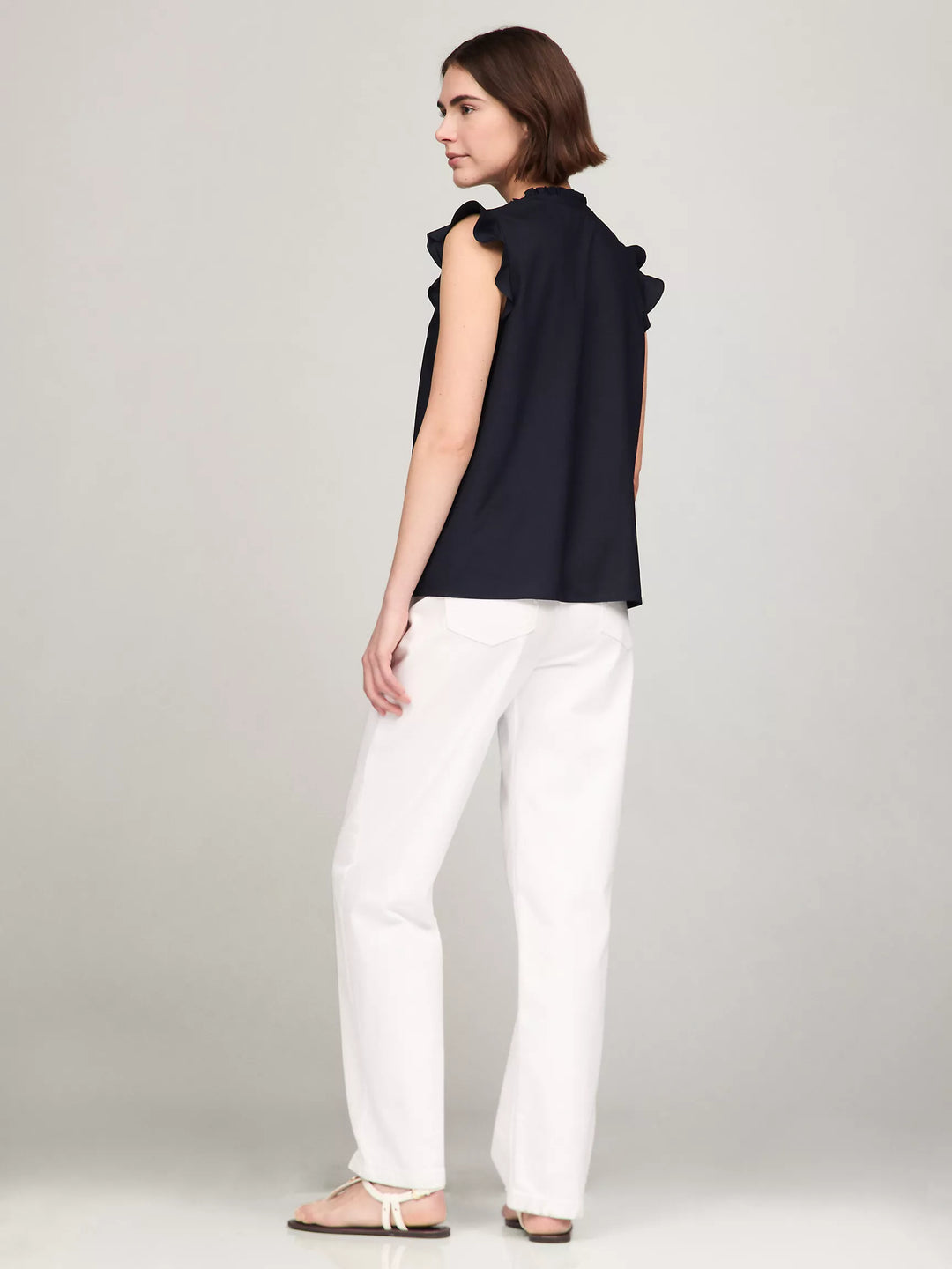 Tommy Hilfiger Solid Flutter-Sleeve Ruffle Top