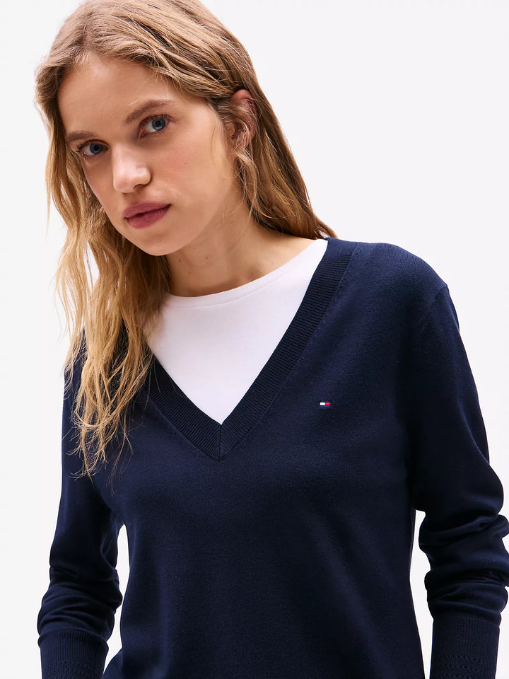 Tommy Hilfiger Viscose-Blend V-Neck Sweater