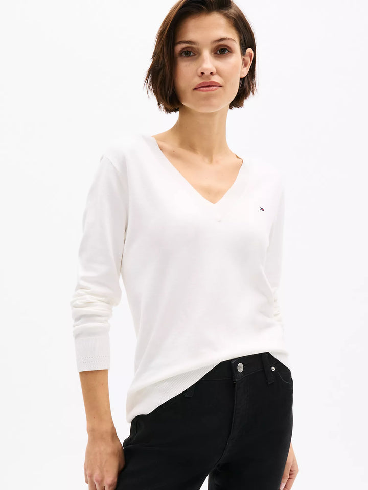 Tommy Hilfiger Viscose-Blend V-Neck Sweater