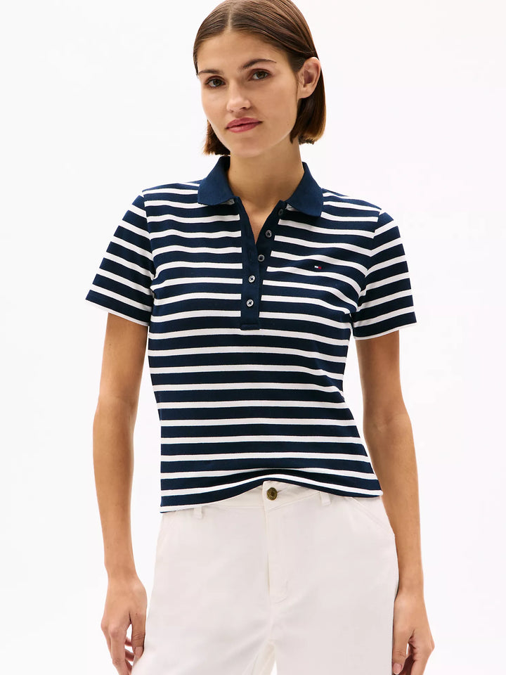 Tommy Hilfiger Slim Fit Stripe Stretch-Cotton Polo