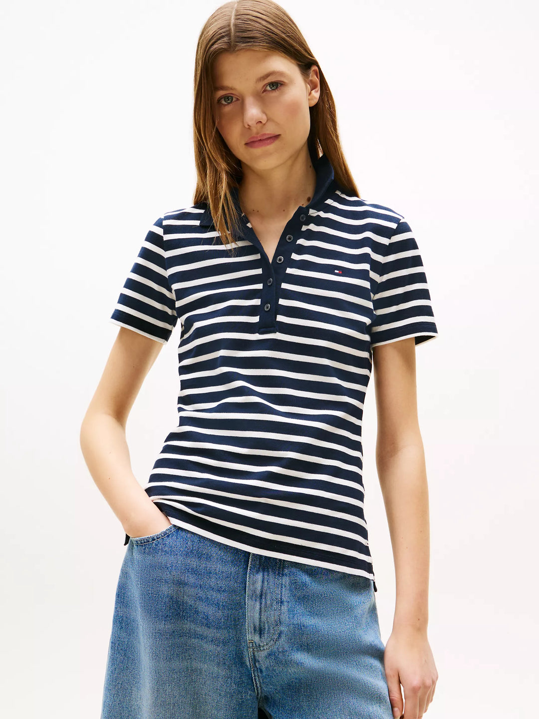 Tommy Hilfiger Slim Fit Stripe Stretch-Cotton Polo