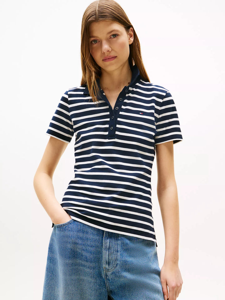 Tommy Hilfiger Slim Fit Stripe Stretch-Cotton Polo