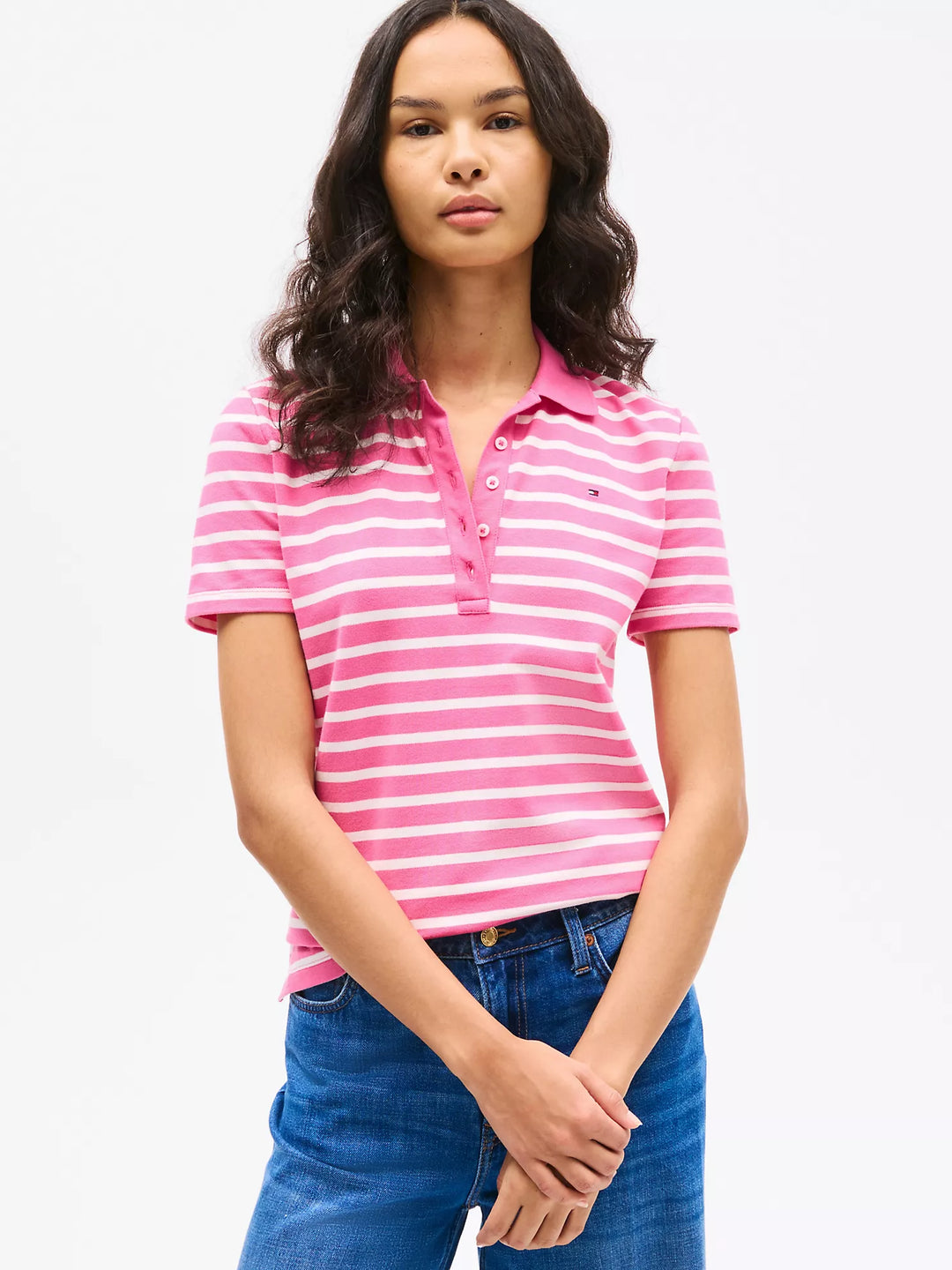 Tommy Hilfiger Slim Fit Stripe Stretch-Cotton Polo