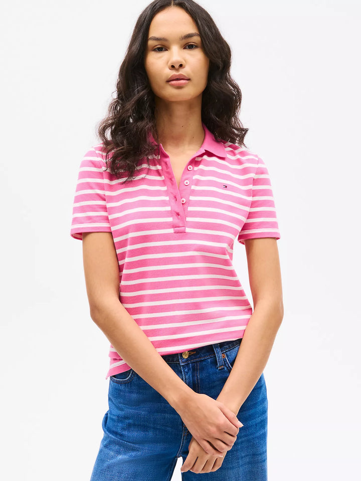 Tommy Hilfiger Slim Fit Stripe Stretch-Cotton Polo