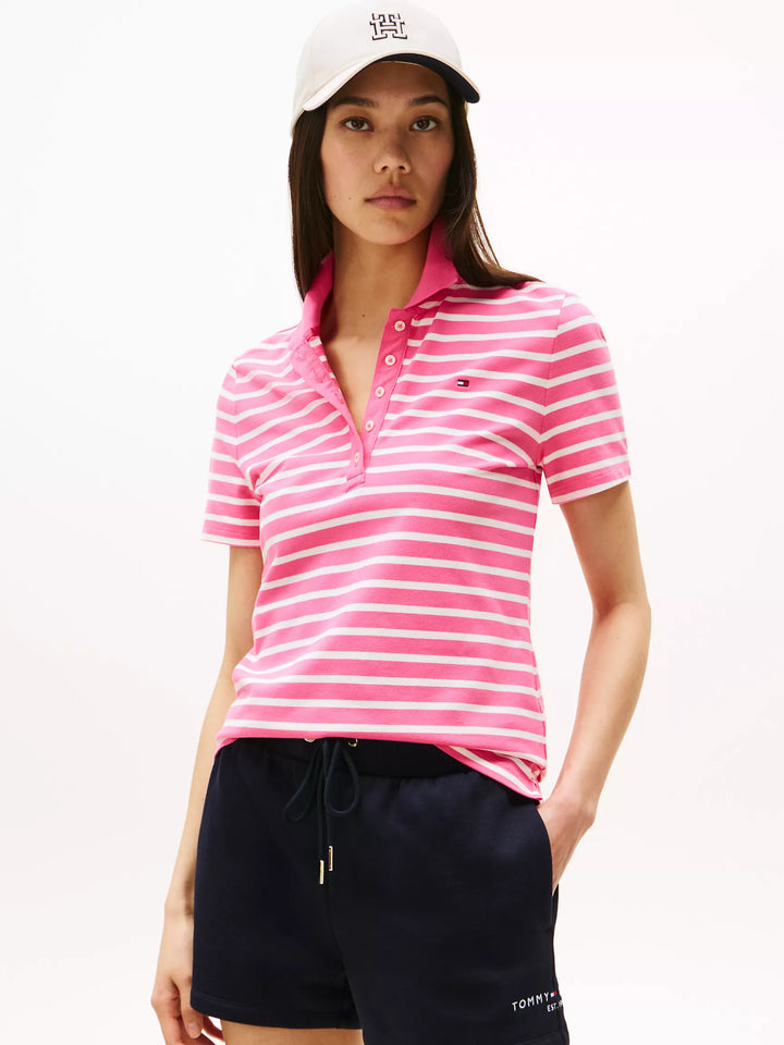 Tommy Hilfiger Slim Fit Stripe Stretch-Cotton Polo