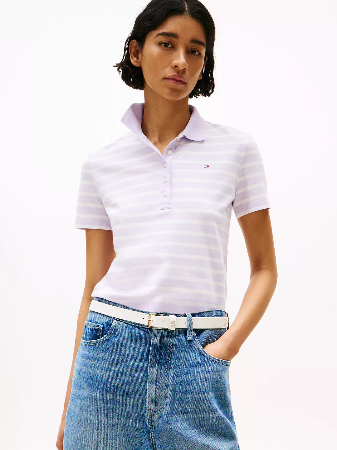 Tommy Hilfiger Slim Fit Stripe Stretch-Cotton Polo