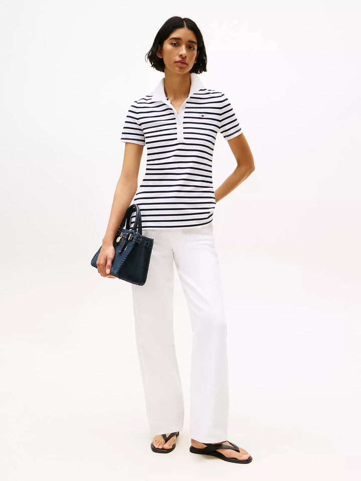 Tommy Hilfiger Slim Fit Stripe Stretch-Cotton Polo