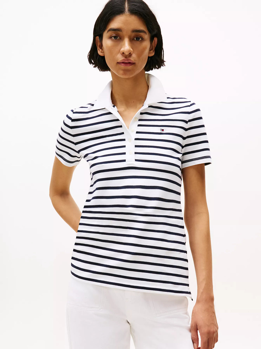 Tommy Hilfiger Slim Fit Stripe Stretch-Cotton Polo