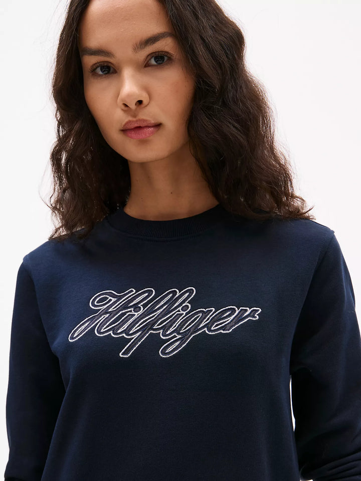 Tommy Hilfiger Script Logo Oversized Sweatshirt Dress