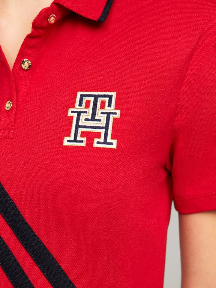 Tommy Hilfiger Diagonal Stripe Banner Polo Dress