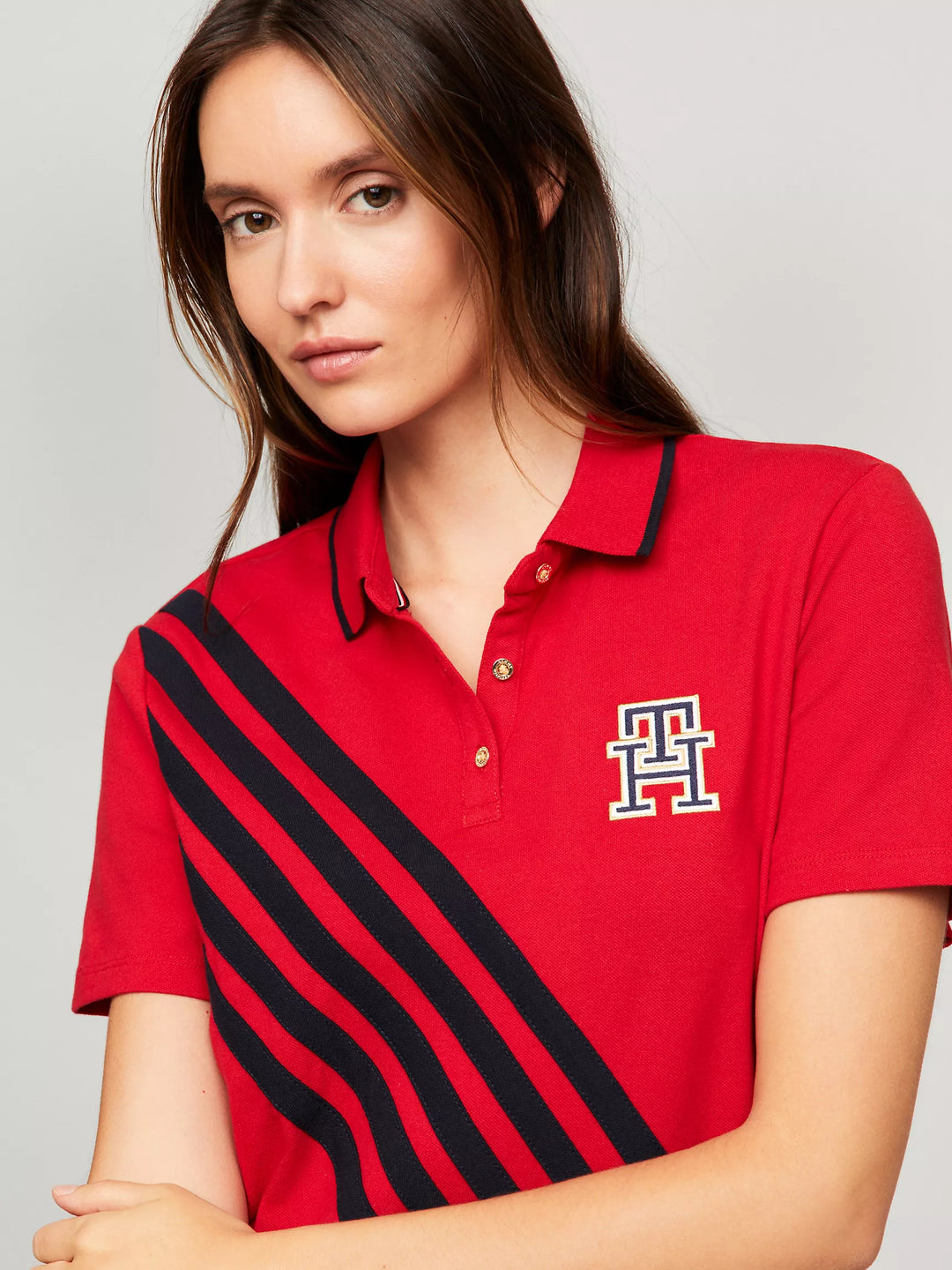 Tommy Hilfiger Diagonal Stripe Banner Polo Dress