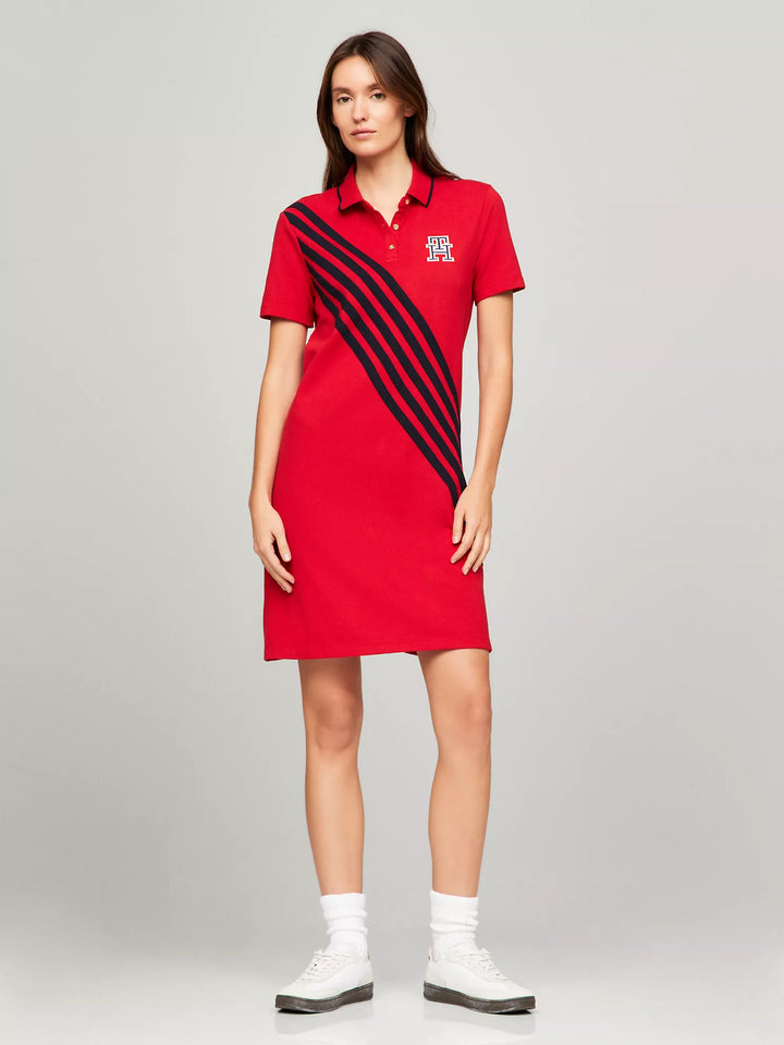 Tommy Hilfiger Diagonal Stripe Banner Polo Dress