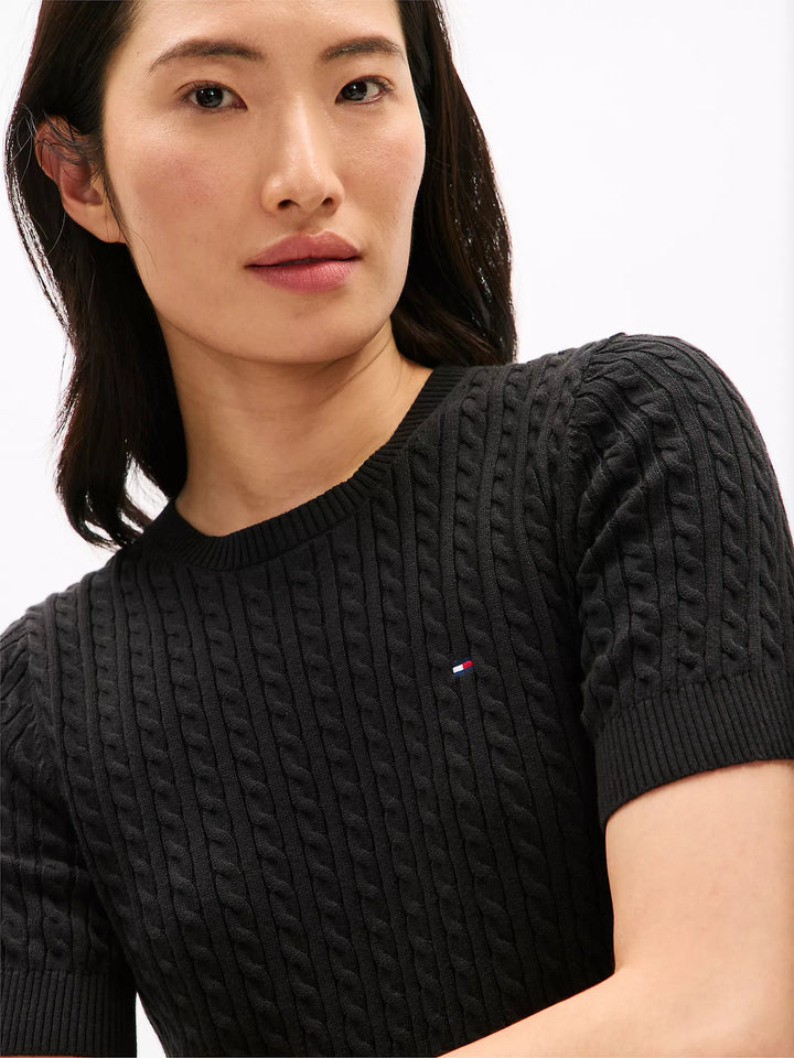 Tommy Hilfiger Short-Sleeve Cable Knit Sweater