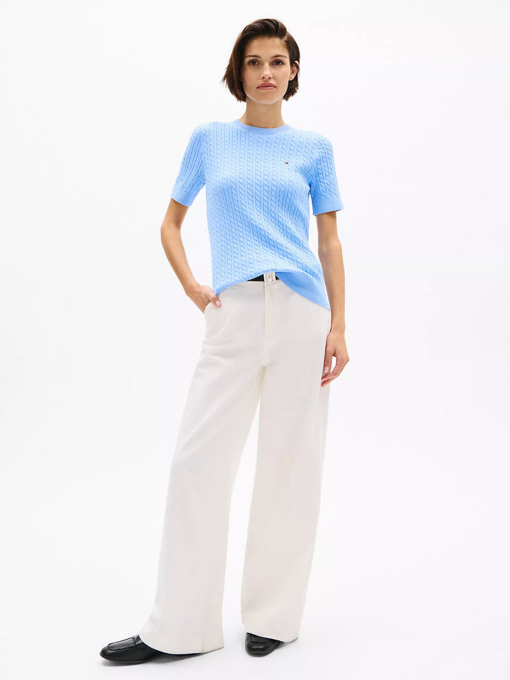 Tommy Hilfiger Short-Sleeve Cable Knit Sweater