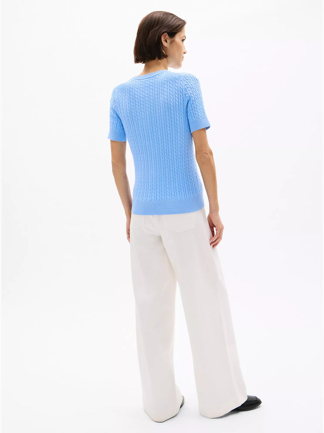 Tommy Hilfiger Short-Sleeve Cable Knit Sweater