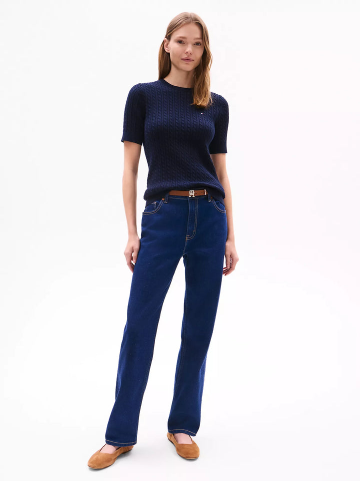 Tommy Hilfiger Short-Sleeve Cable Knit Sweater