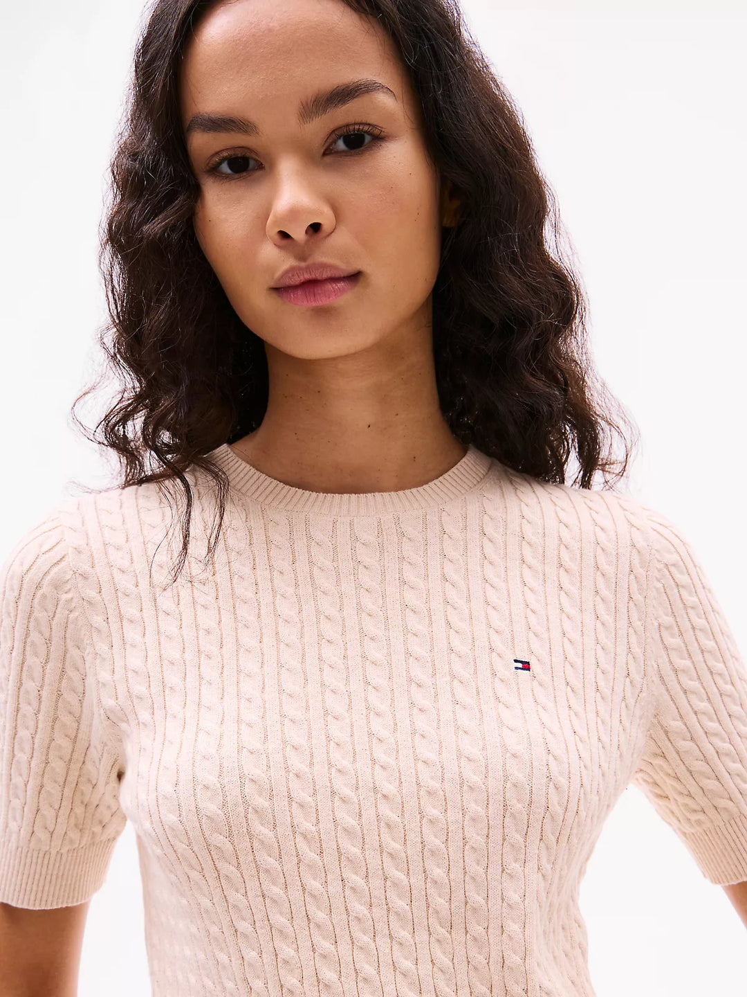 Tommy Hilfiger Short-Sleeve Cable Knit Sweater