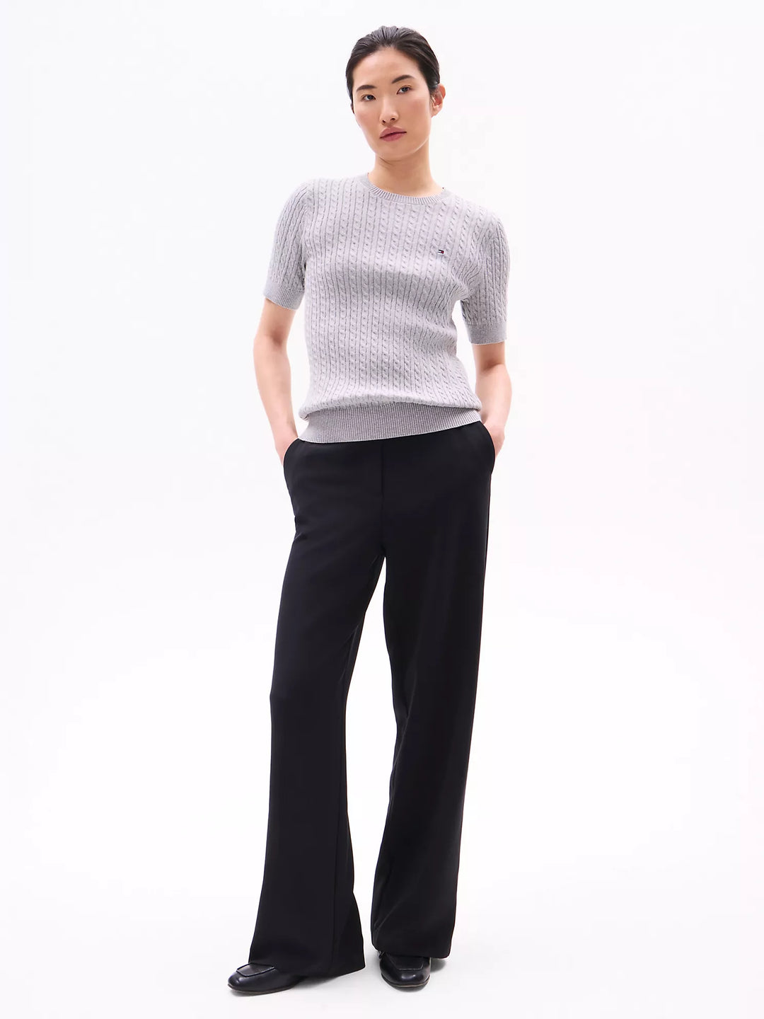 Tommy Hilfiger Short-Sleeve Cable Knit Sweater