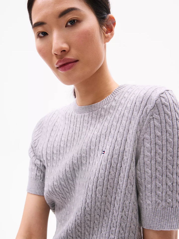 Tommy Hilfiger Short-Sleeve Cable Knit Sweater