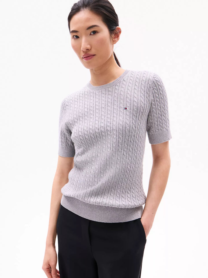 Tommy Hilfiger Short-Sleeve Cable Knit Sweater