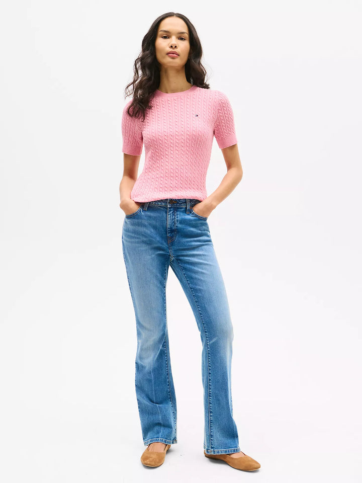 Tommy Hilfiger Short-Sleeve Cable Knit Sweater