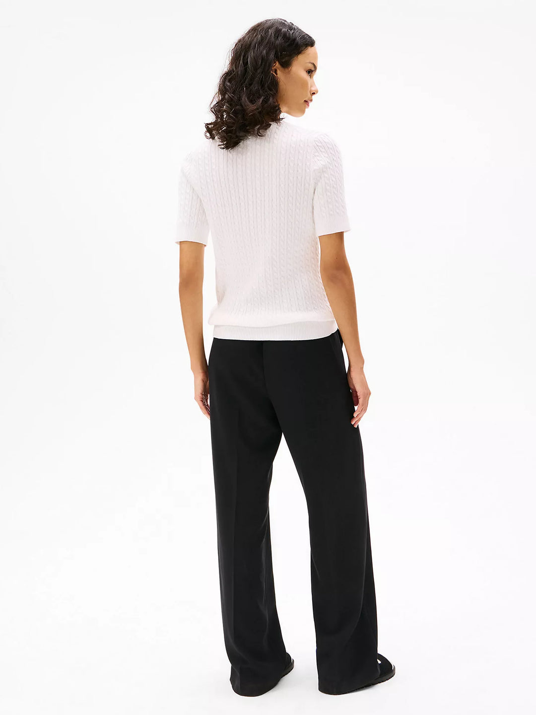 Tommy Hilfiger Short-Sleeve Cable Knit Sweater
