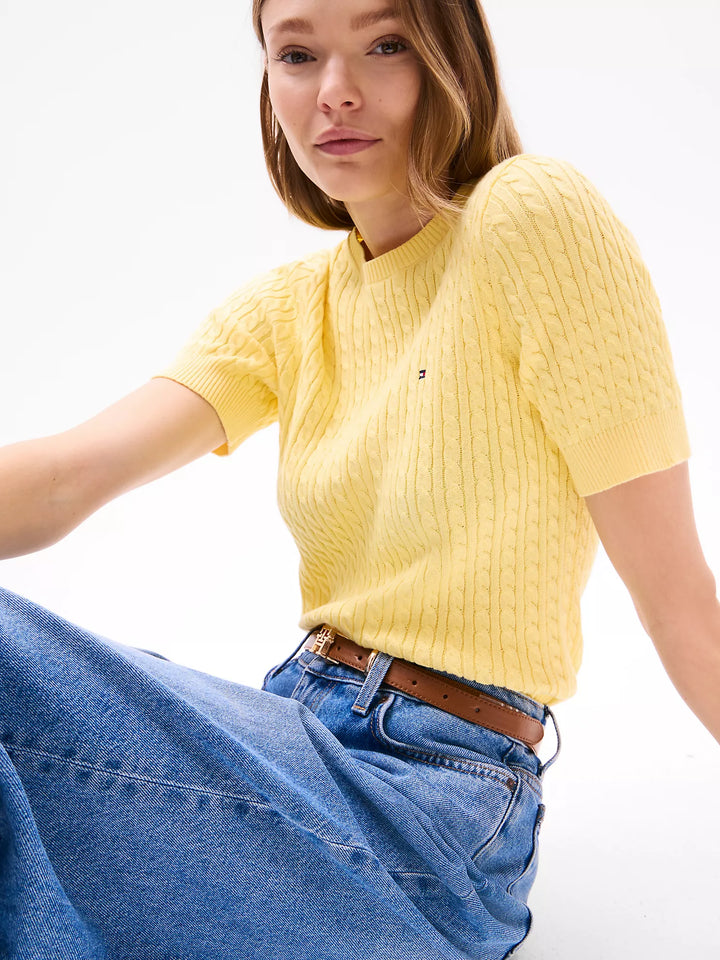Tommy Hilfiger Short-Sleeve Cable Knit Sweater