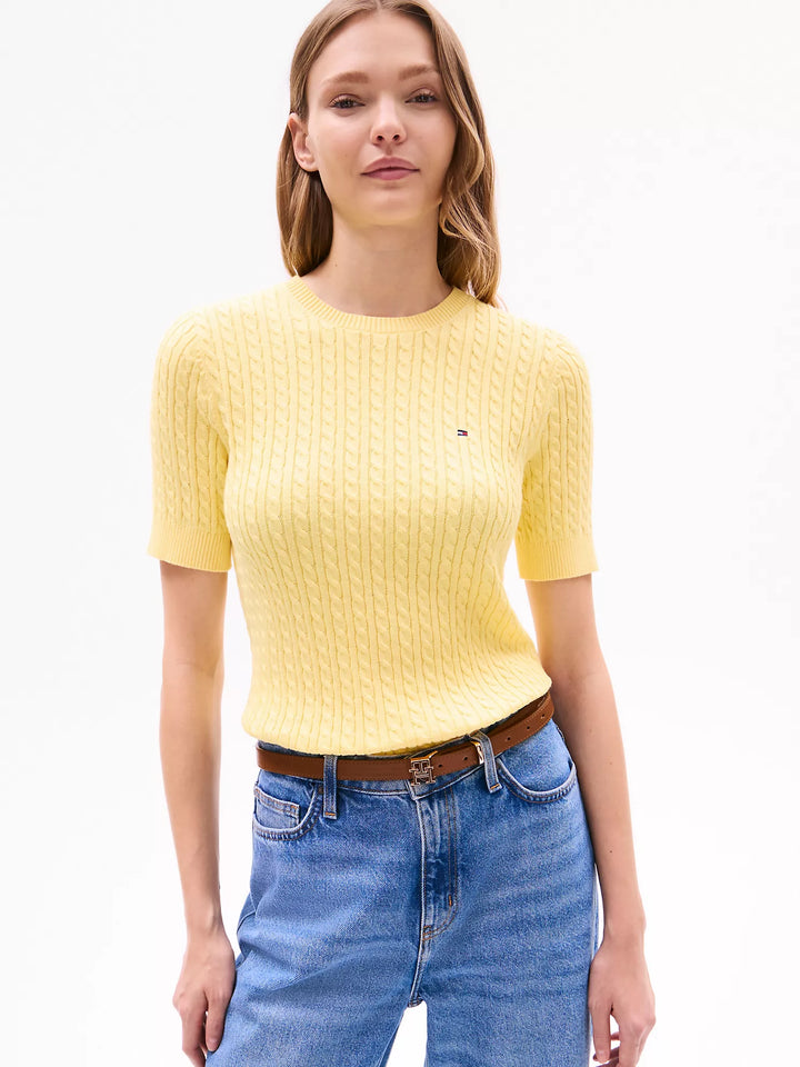 Tommy Hilfiger Short-Sleeve Cable Knit Sweater