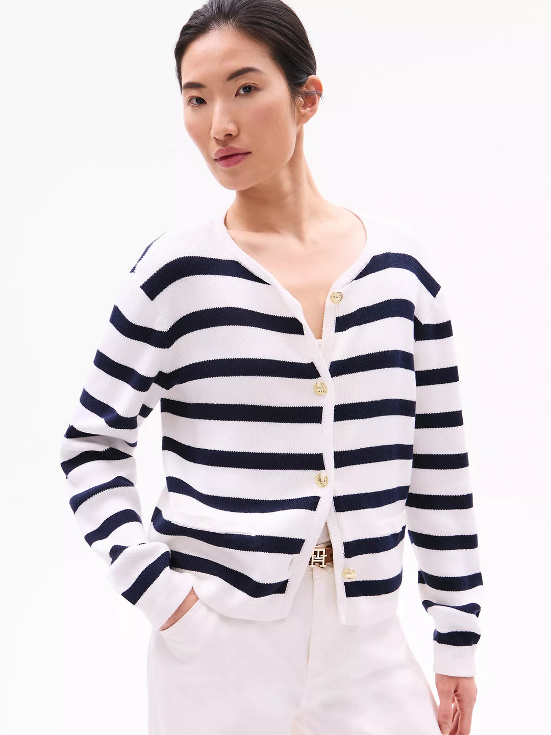 Tommy Hilfiger Stripe Button-Up Cardigan