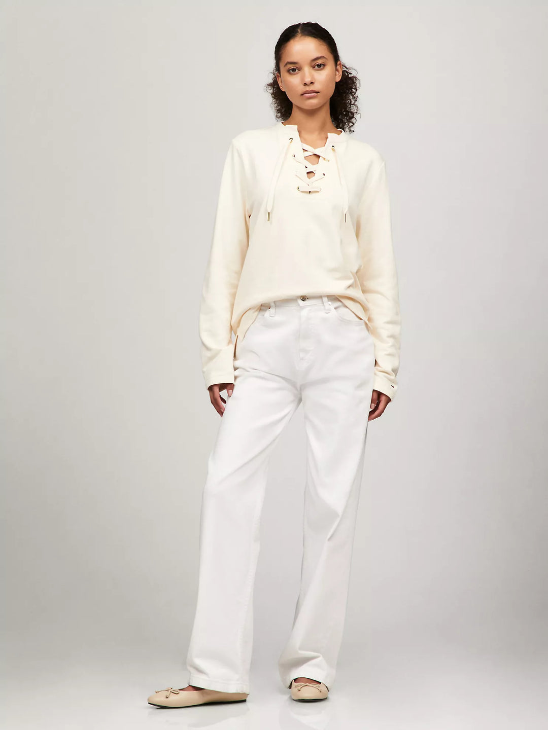 Tommy Hilfiger Long-Sleeve Lace-Up Sweatshirt