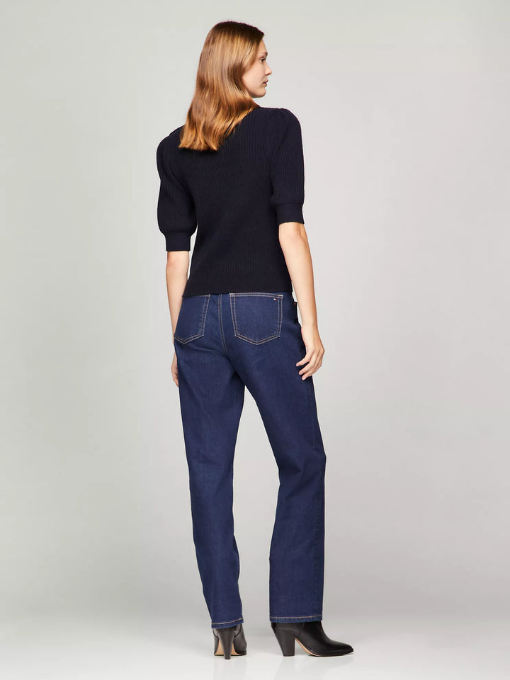 Tommy Hilfiger Puff-Sleeve Crewneck Sweater