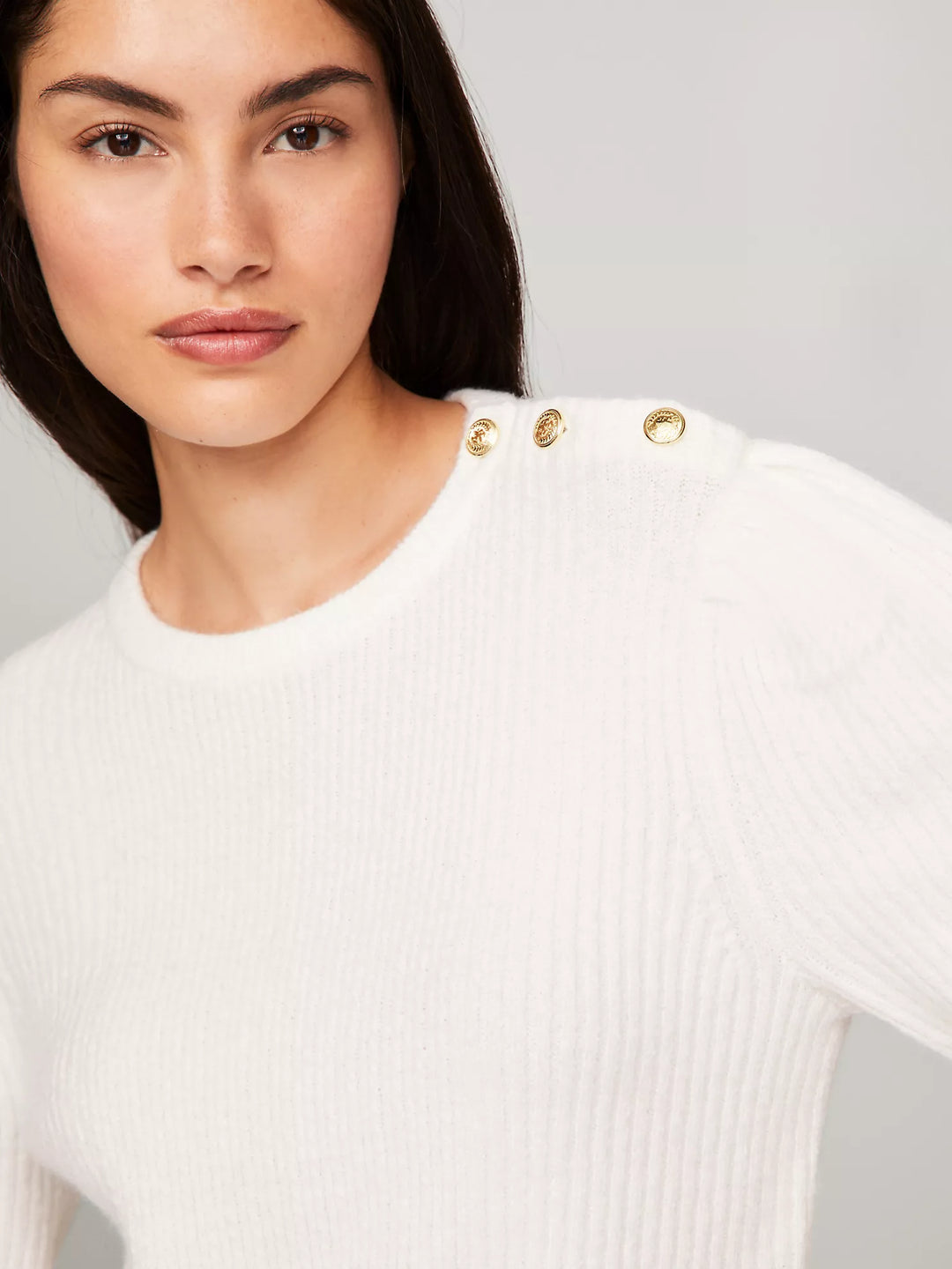 Tommy Hilfiger Puff-Sleeve Crewneck Sweater