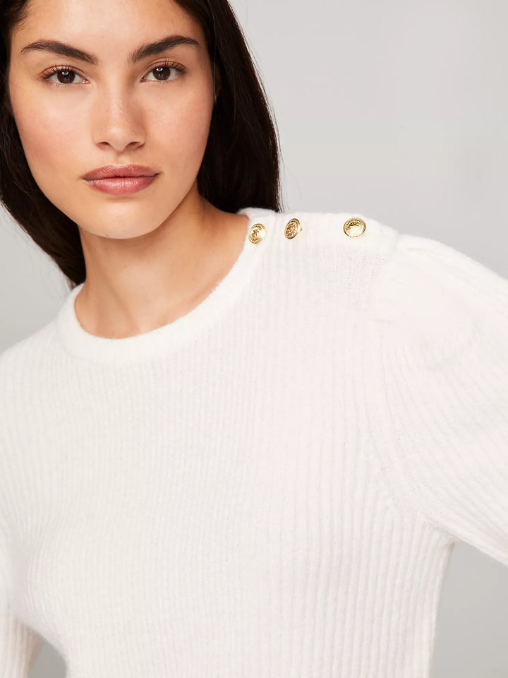 Tommy Hilfiger Puff-Sleeve Crewneck Sweater