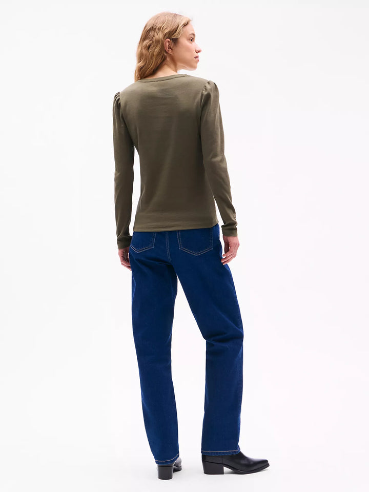 Tommy Hilfiger Ribbed Puff-Sleeve Henley