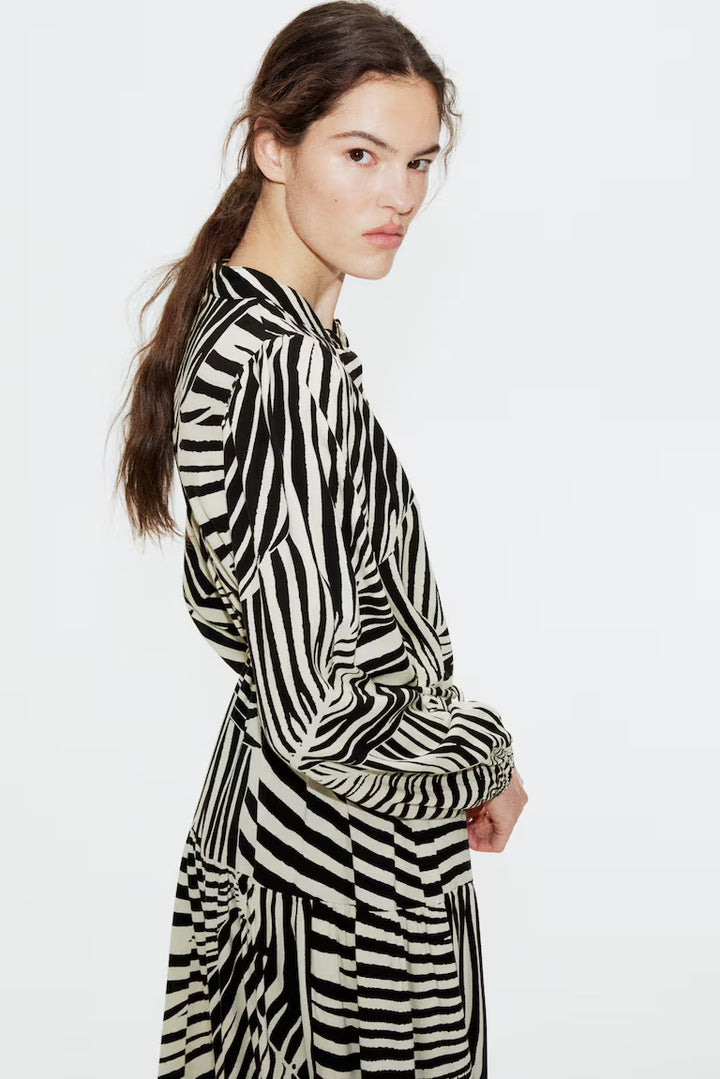 H&M Long Puff-Sleeved Dress