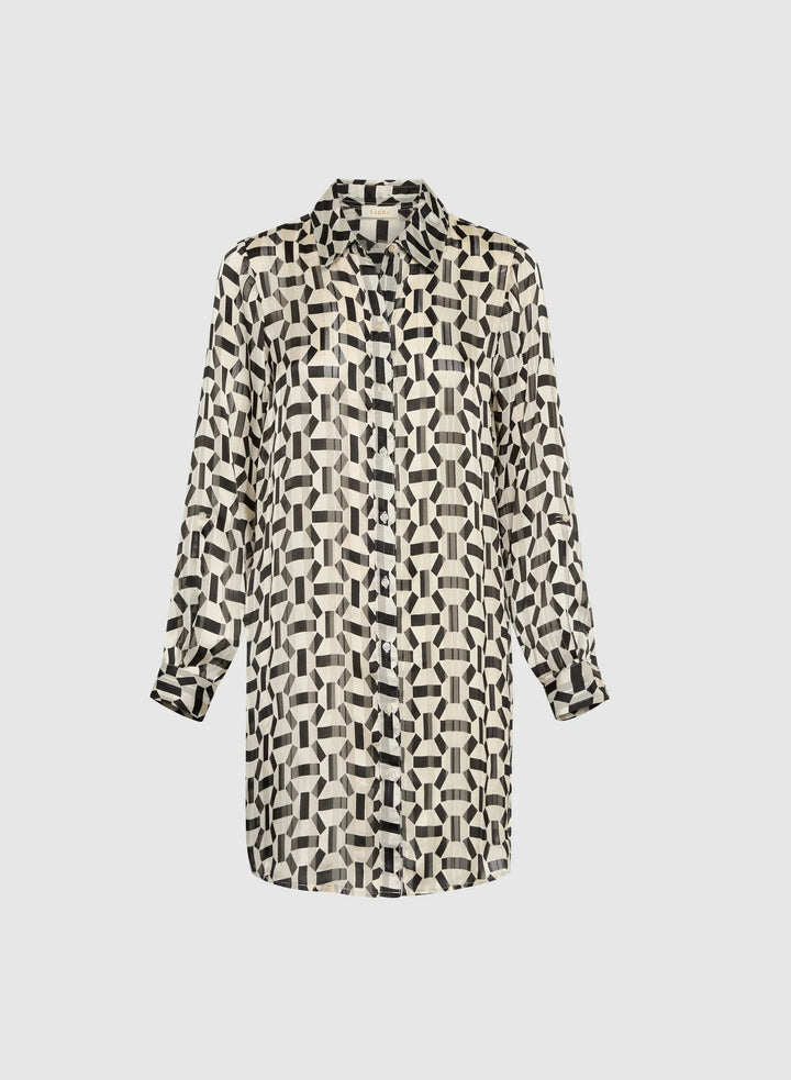 LAURA Geometric Print Blouse