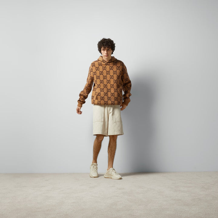 GUCCI GG WOOL HOODED SWEATSHIRT