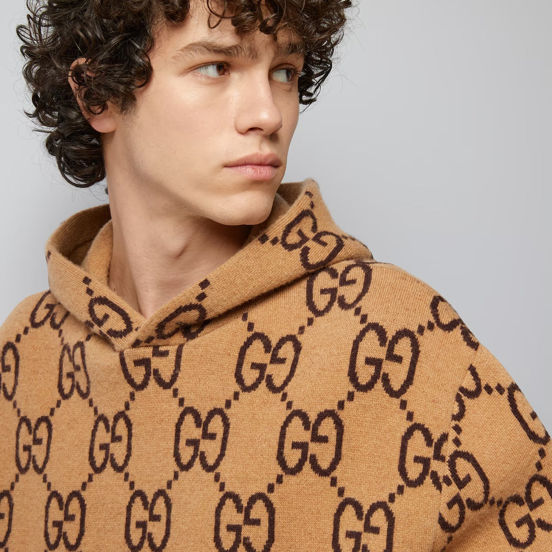 GUCCI GG WOOL HOODED SWEATSHIRT