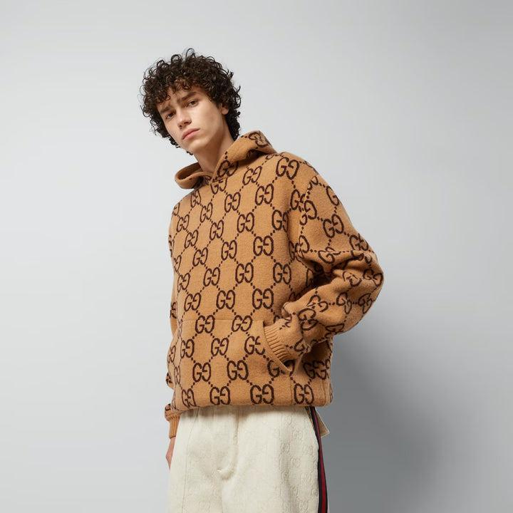 GUCCI GG WOOL HOODED SWEATSHIRT