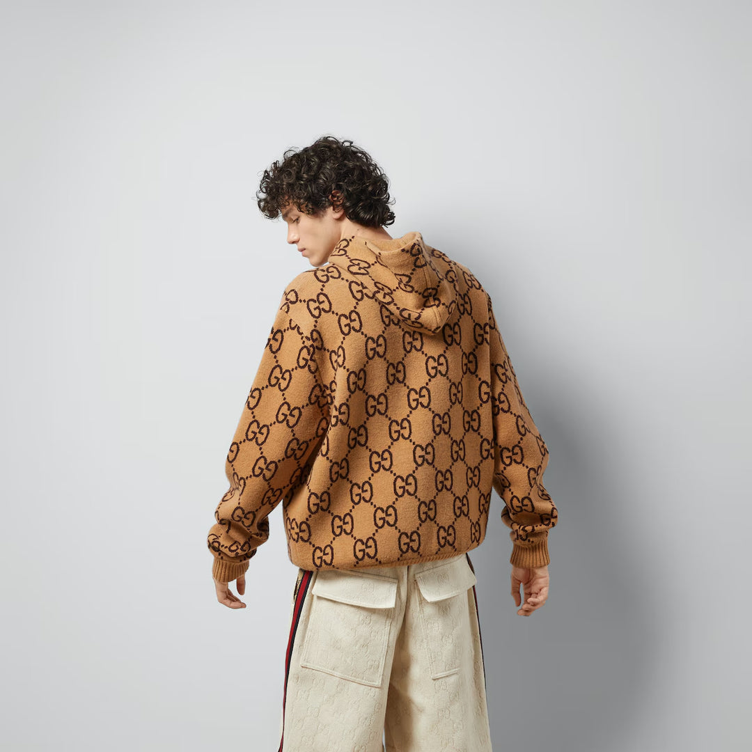 GUCCI GG WOOL HOODED SWEATSHIRT