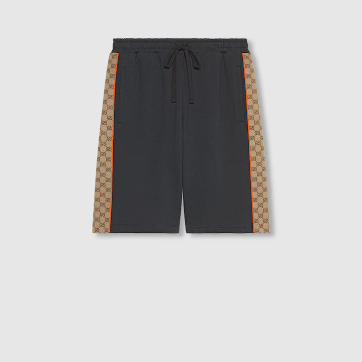 GUCCI  COTTON JERSEY SHORTS WITH GG INSERTS